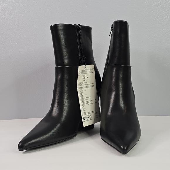 The Drop Black Gina Vegan Leather Wedge Boot - Picture 10 of 11